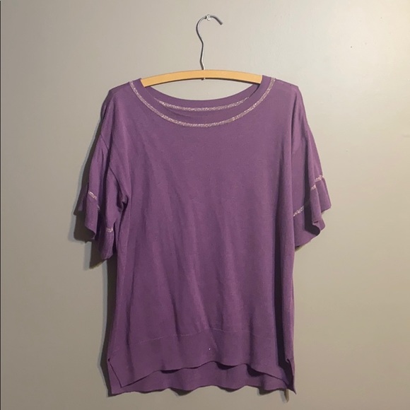 Apt. 9 Tops - Apt. 9 Mid-length Ruffle Sleeve Pink Blouse Large